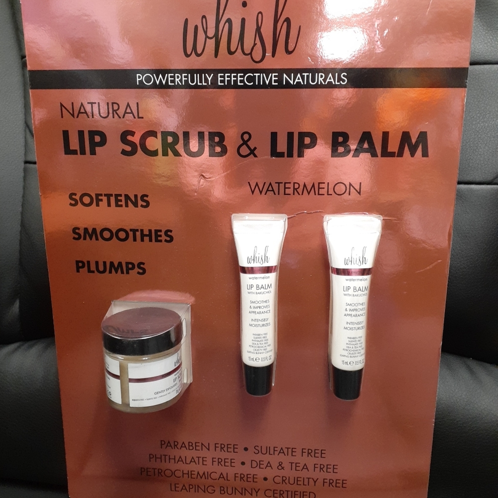 Whish Natural Lip Scrub & Lip Balm Watermelon Set